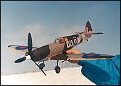 Spitfire Mk IX span 670 mm, for a Modela motor, weight 75g.